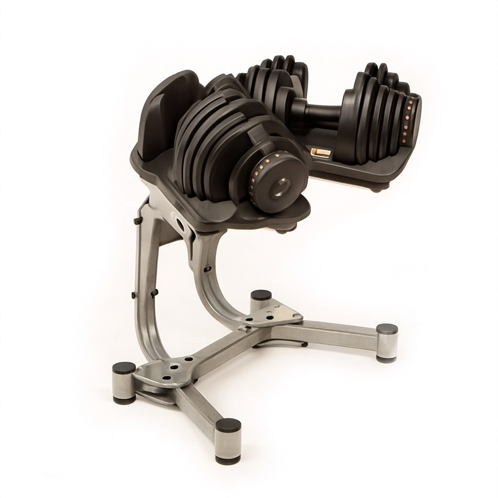 Adjustable Dumbbells (Set of 2) + Stand – 5 lb to 52.5 lb